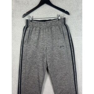 Adidas Pants Mens Medium ClimaWarm Fleece Athletic Joggers Black Stripes Rugby